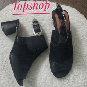 Topshop Western style sling back peep toe shoe